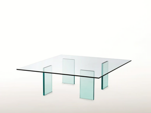 GLASS TABLE (1976) - Low square crystal coffee table _ Glas Italia